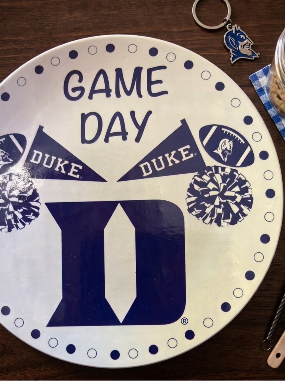 The Memory Company 10" NCAA Duke Blue Devils Ceramic Game Day Round Platter